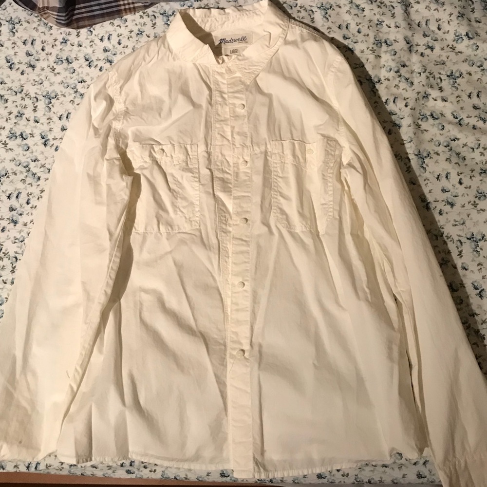 Madewell white button down shirt